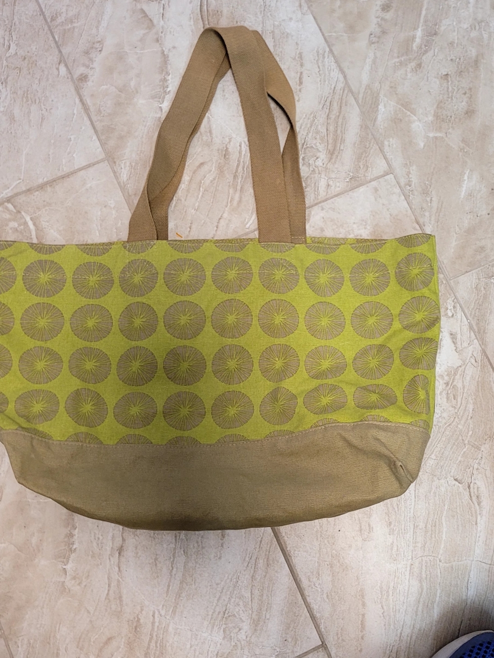 Daniac Canvas Tote Bag in Olive Green and Tan